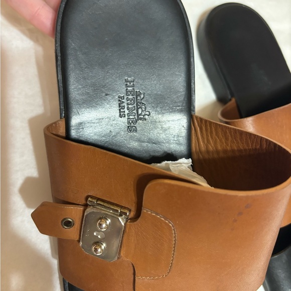 HERMÈS Men’s Lonie Leather Slide Size 41 - Picture 3 of 10